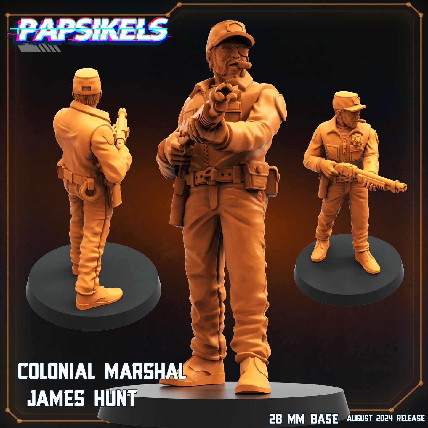 Aliens Vs Humans, Colonial Marshal James Hunt, Papsikels, 32mm Mini