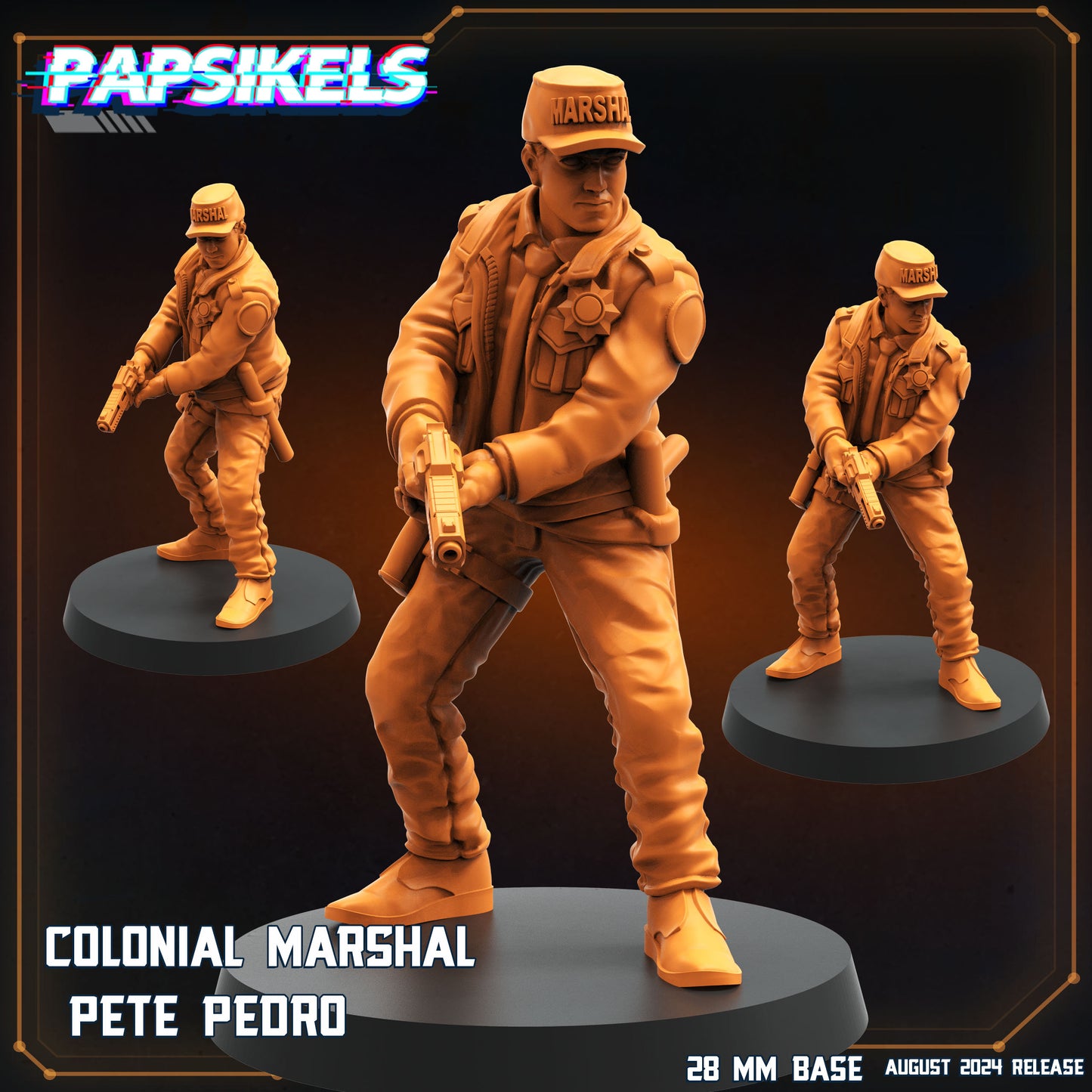 Aliens Vs Humans, Colonial Marshal Pete Pedro, Papsikels, 32mm Mini