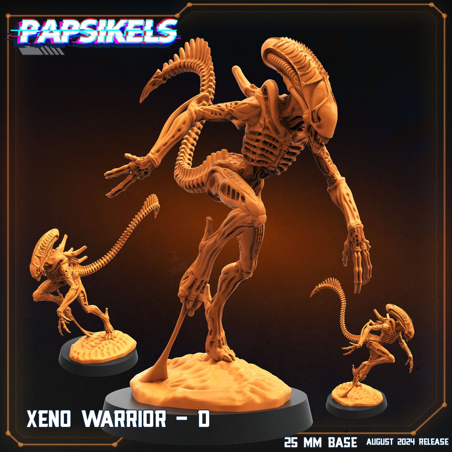 Alien Xenomorph Warriors 32mm Miniature for Sci-Fi RPG, Tabletop Gaming - Papsikels Resurgence Collection