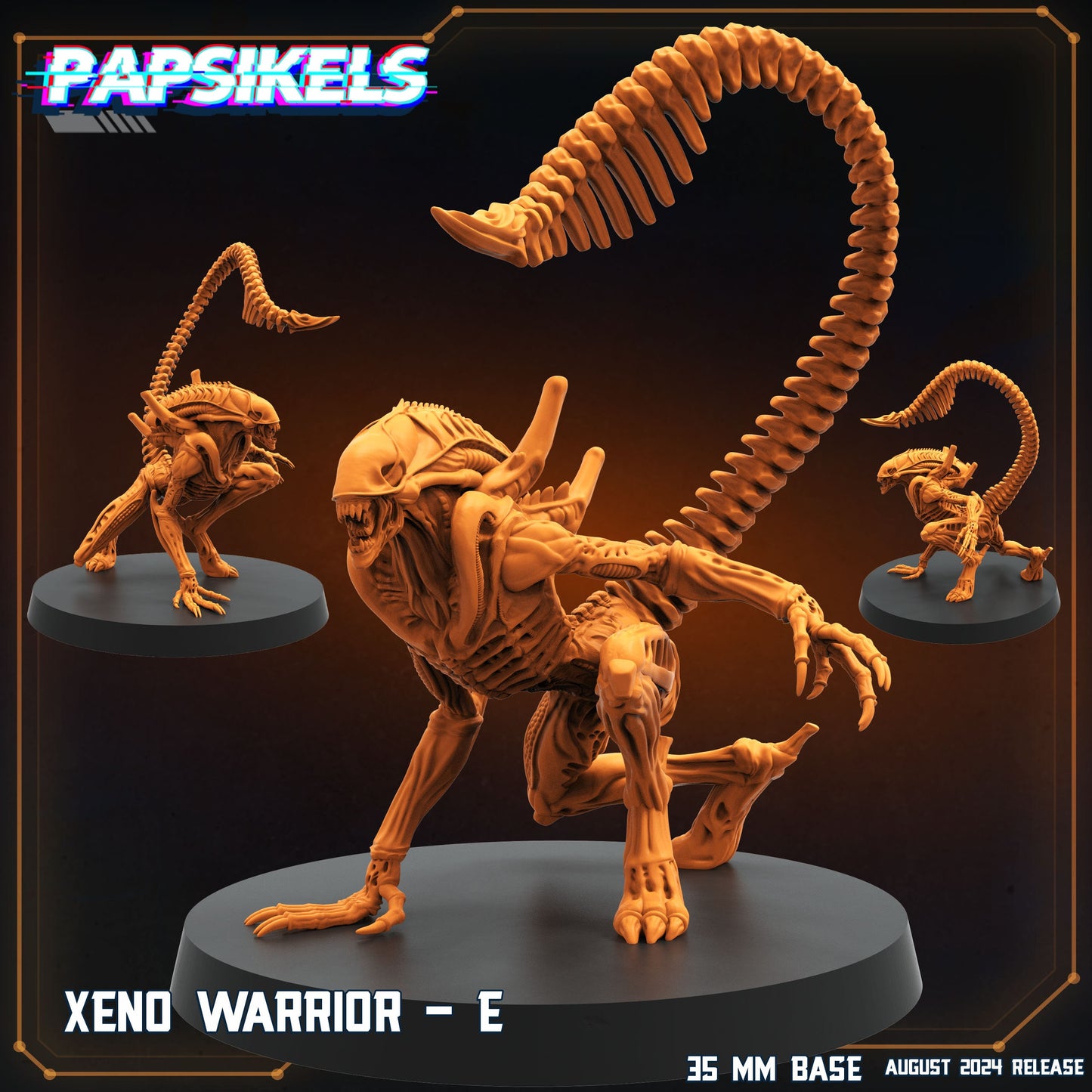 Alien Xenomorph Warriors 32mm Miniature for Sci-Fi RPG, Tabletop Gaming - Papsikels Resurgence Collection