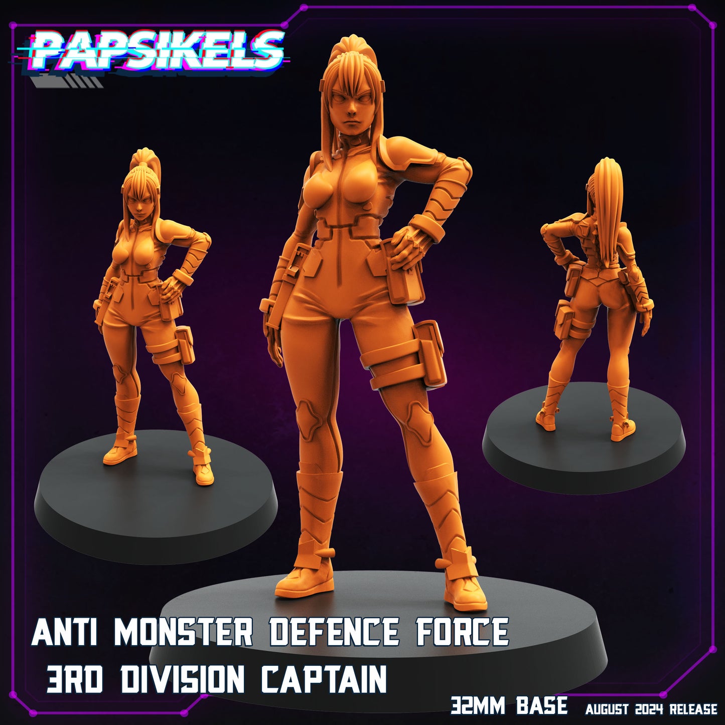 Cyberpunk, Anti Monster Defence Force, Papsikels, 32mm Mini