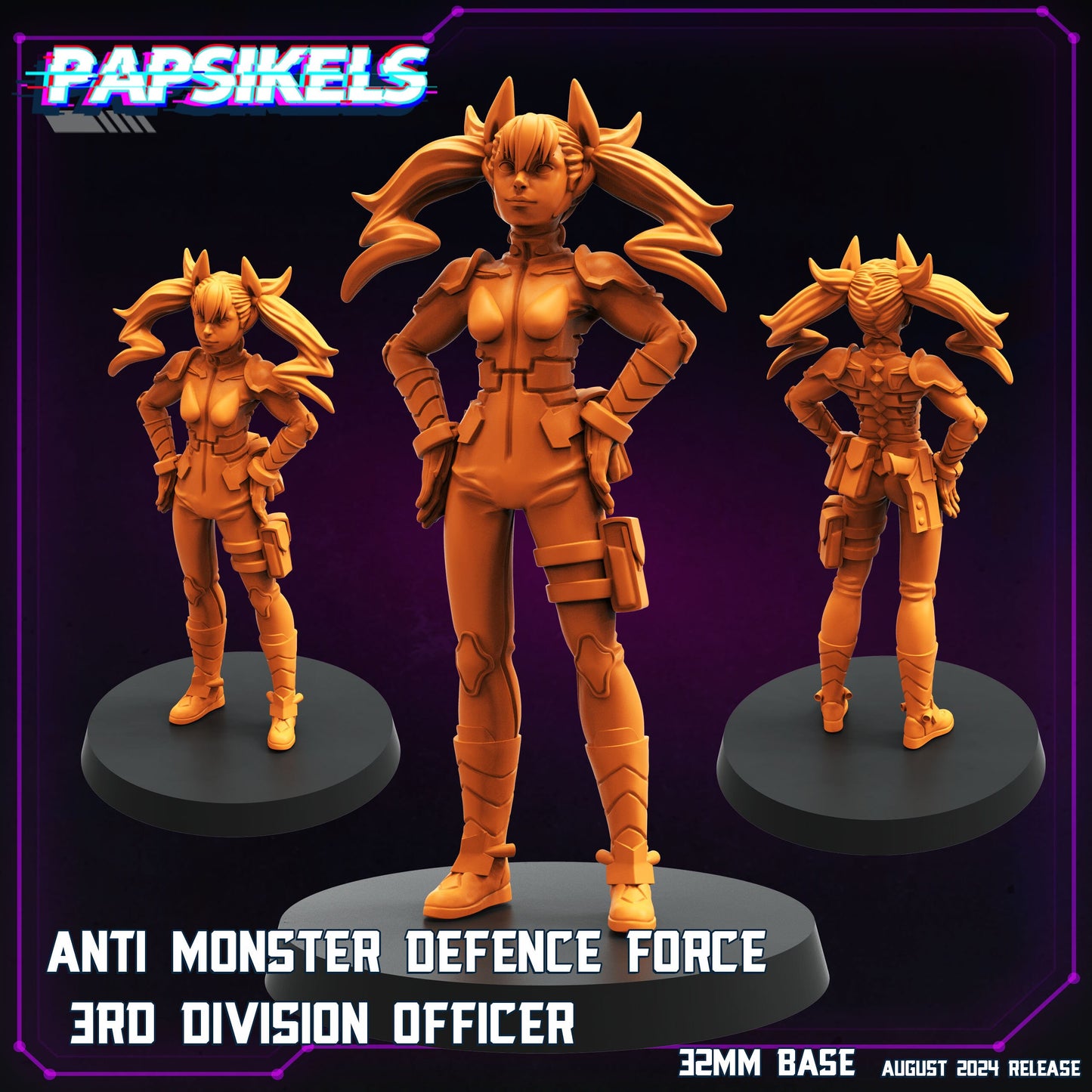 Cyberpunk, Anti Monster Defence Force, Papsikels, 32mm Mini