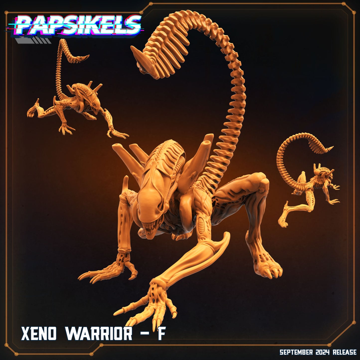 Alien Xenomorph Warriors 32mm Miniature for Sci-Fi RPG, Tabletop Gaming - Papsikels Resurgence Collection