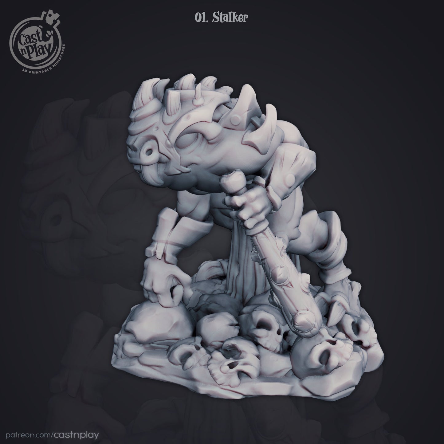 Stalker | Throwback | August 2024 | 32mm Scale | 35mm Base | CastNPlay | Dungeons and Dragons | TTRPG | Resin Miniatures