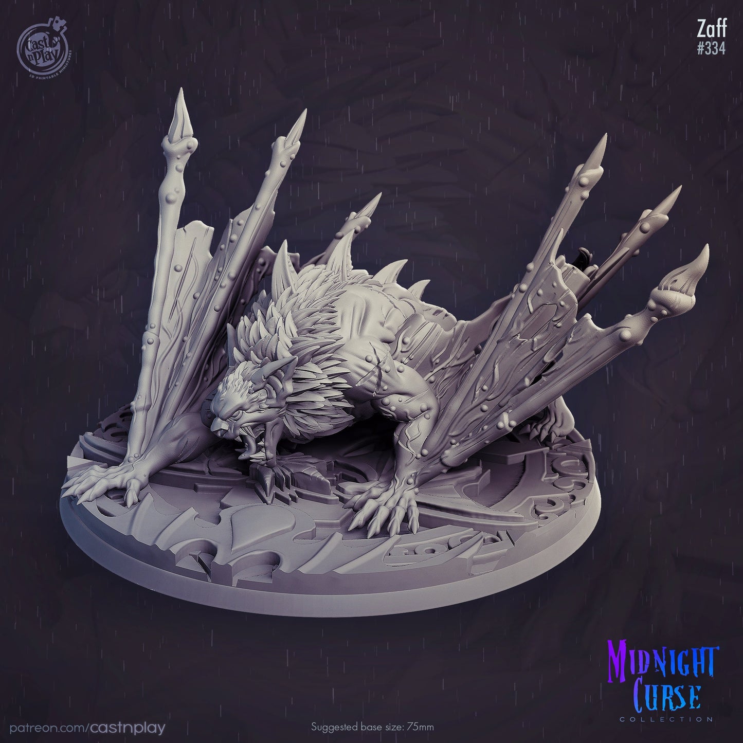 Zaff | Throwback | August 2024 | 32mm Scale | 75mm Base | CastNPlay | Dungeons and Dragons | TTRPG | Resin Miniatures
