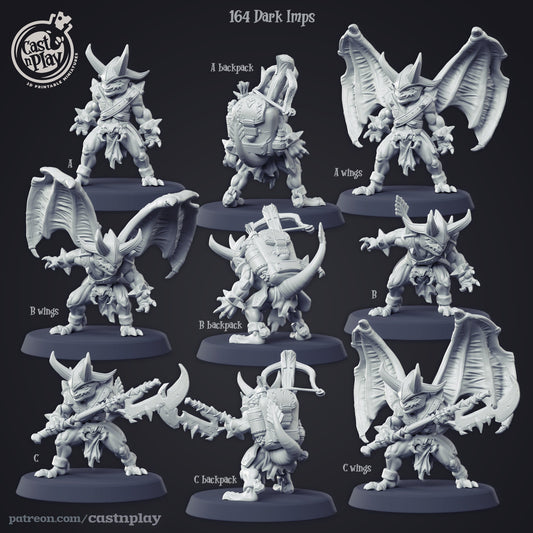 Dark Imps | Demon Hunters | March 2020 | 32mm Scale | 25mm Base | CastNPlay | Dungeons and Dragons | TTRPG | Resin Miniatures