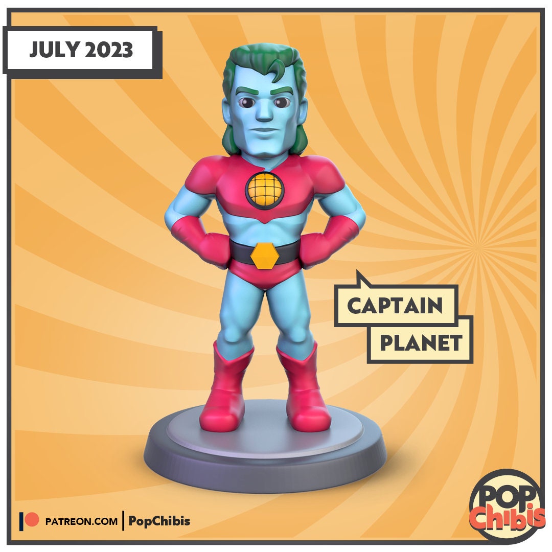 Captain Planet Chibi | KS | 75mm Scale | Pop Minis | Pop Chibis | Resin Miniatures