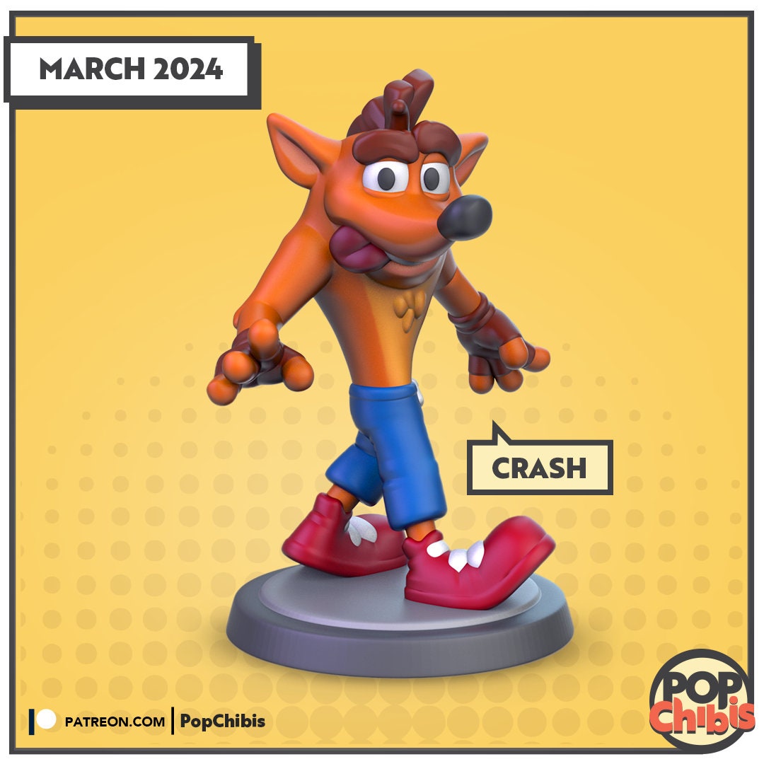 Crash Bandicoot Chibi | KS | 75mm Scale | Pop Minis | Pop Chibis | Resin Miniatures
