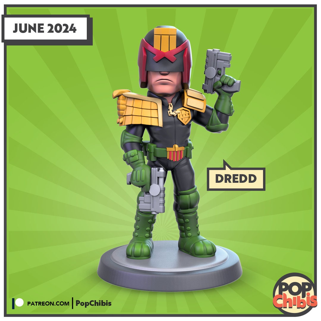 Judge Dredd Chibi | KS | 75mm Scale | Pop Minis | Pop Chibis | Resin Miniatures