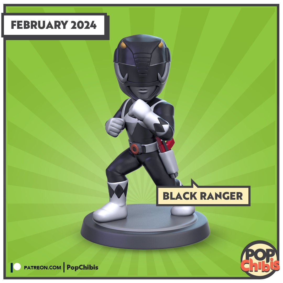 Power Rangers - Black Ranger | KS | 75mm Scale | Pop Minis | Pop Chibis | Resin Miniatures