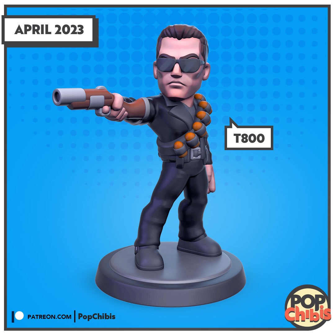 T800 Terminator Chibi| KS | 75mm Scale | Pop Minis | Pop Chibis | Resin Miniatures