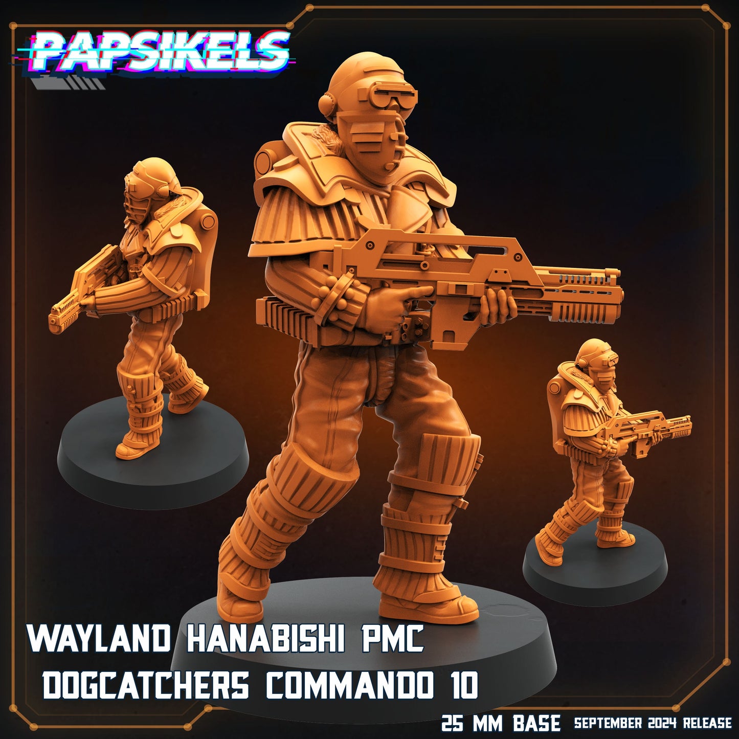 Aliens Vs Humans Remus | Wayland Hanabishi Dogcatcher Commandos WY | Papsikels, 32mm Mini