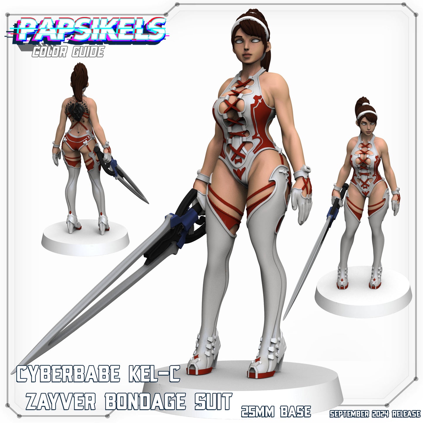 Cyberpunk, Cyberbabe Kel-C, Papsikels, 32mm or 75mm Mini