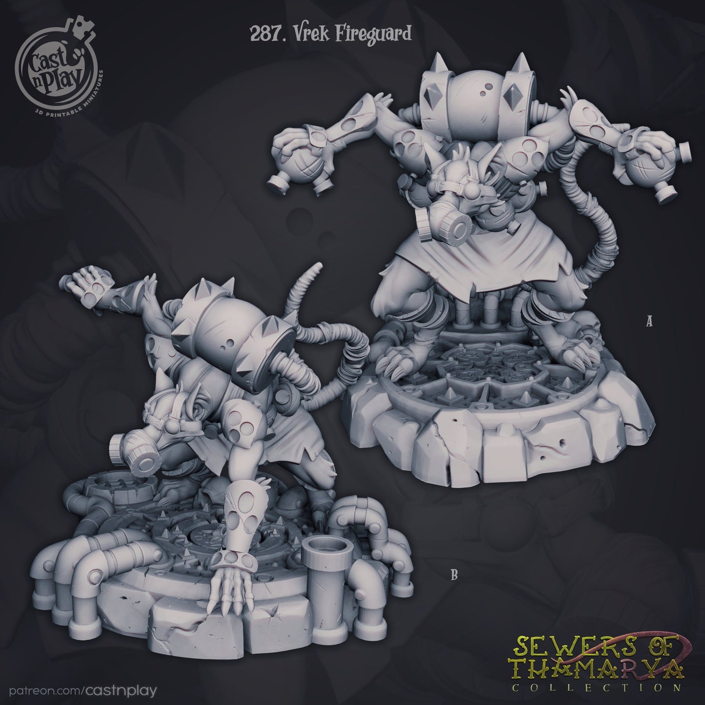 Vrek Fireguard | Throwback | September 2024 | 32mm Scale | 30mm Base | CastNPlay | Dungeons and Dragons | TTRPG | Resin Miniatures