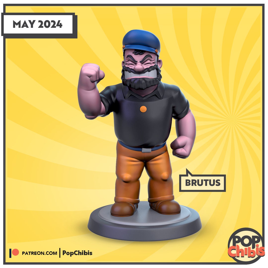 Brutus Popeye Chibi | KS | 75mm Scale | Pop Minis | Pop Chibis | Resin Miniatures