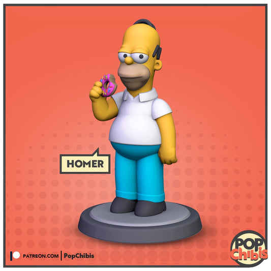 Homer Simpson Chibi | KS | 75mm Scale | Pop Minis | Pop Chibis | Resin Miniatures