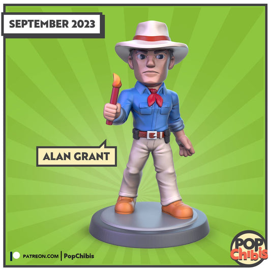 Jurassic Park - Alan Grant Chibi | KS | 75mm Scale | Pop Minis | Pop Chibis | Resin Miniatures