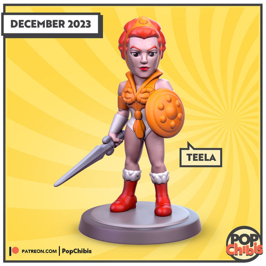 Masters of The Universe - Teela Chibi | KS | 75mm Scale | Pop Minis | Pop Chibis | Resin Miniatures
