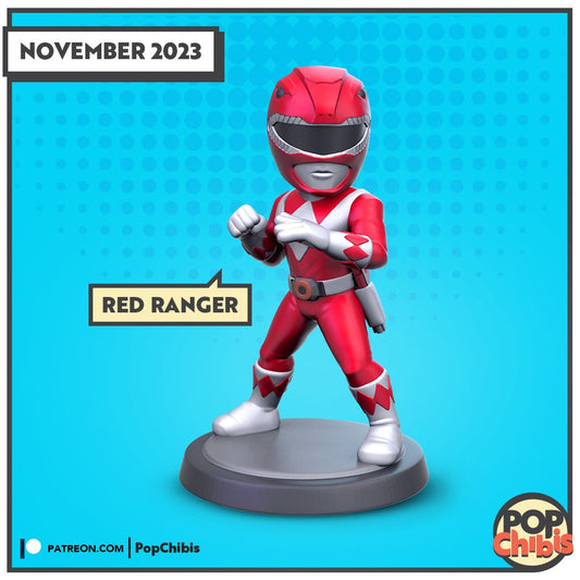 Power Rangers - Red Ranger Chibi | KS | 75mm Scale | Pop Minis | Pop Chibis | Resin Miniatures