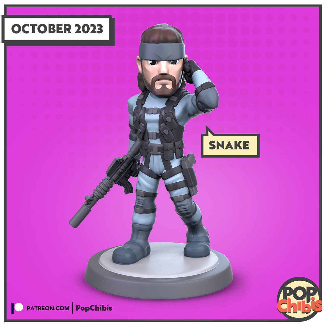 Solid Snake Chibi | KS | 75mm Scale | Pop Minis | Pop Chibis | Resin Miniatures