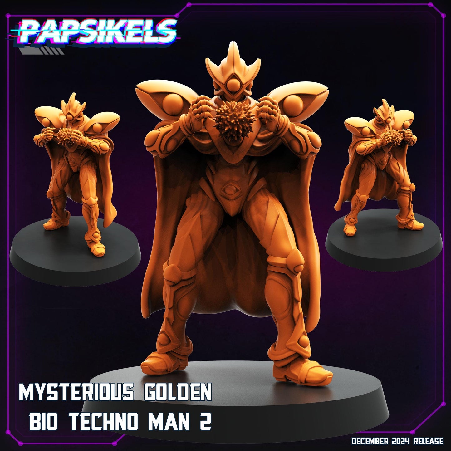 Cyberpunk, Mysterious Golden Bio Techno Man (Guyver), Papsikels, 32mm Mini