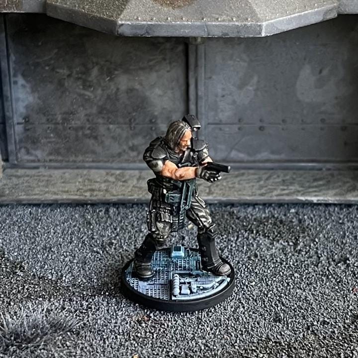 32mm Alien vs Human Colonial Marine Miniature - John Winters Sci-Fi Tabletop Gaming Figure by Papsikels
