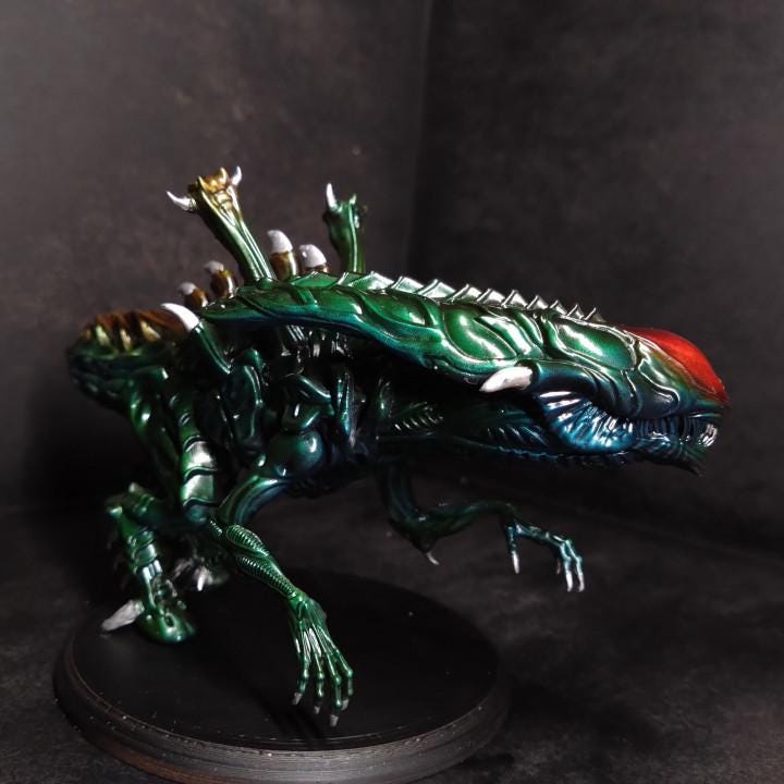 Aliens Vs Humans - Xenomorph Xeno Parasaurolophus Miniature: Epic Alien Encounter for RPG and TTRPG Games