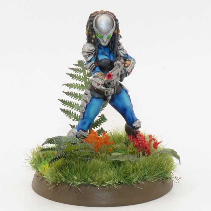Skull Hunters Mechico Noguchisawa Shooting Resin Miniature: 32mm Tabletop Fantasy RPG Figurine