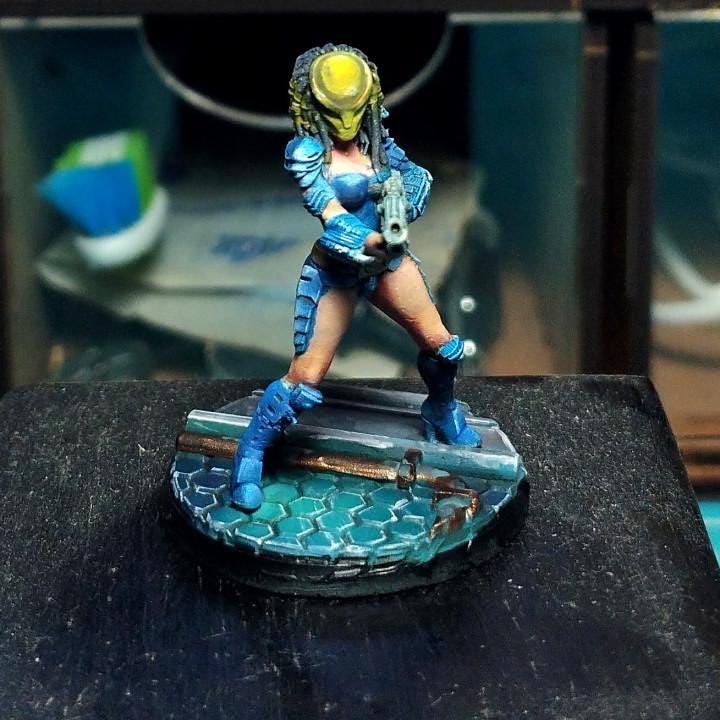 Skull Hunters Mechico Noguchisawa Shooting Resin Miniature: 32mm Tabletop Fantasy RPG Figurine