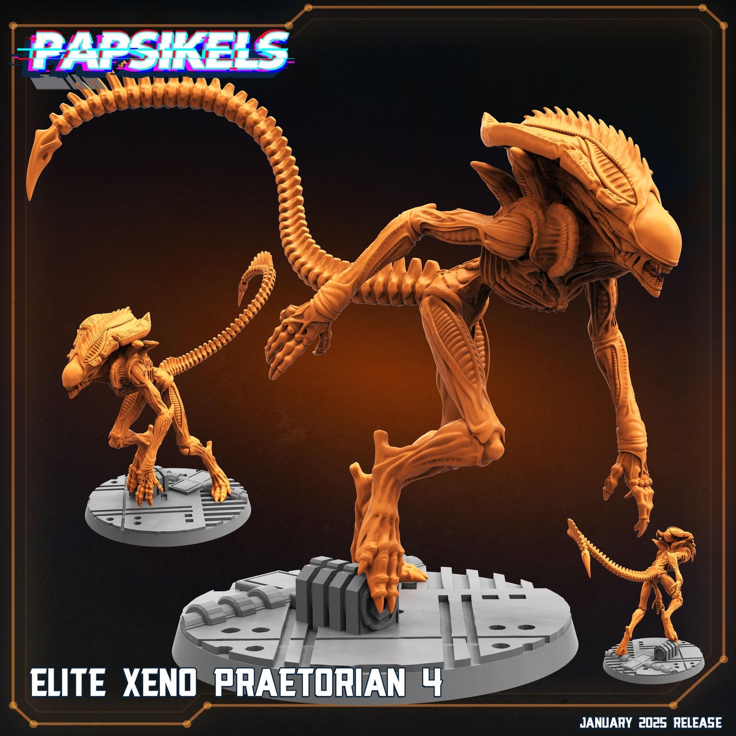 Aliens Vs Humans - Ascension - Xeno Elite Praetorians - Set 1, Papsikels, 32mm Mini