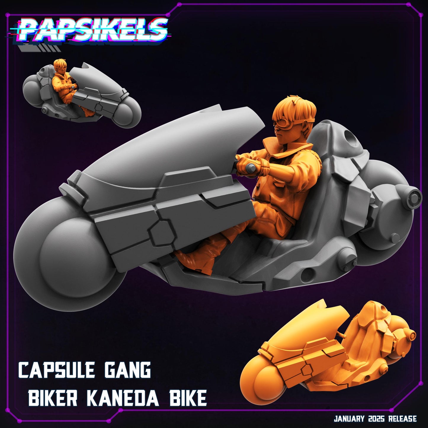 Cyberpunk, Capsule Gang Bikers, Papsikels, 32mm Mini