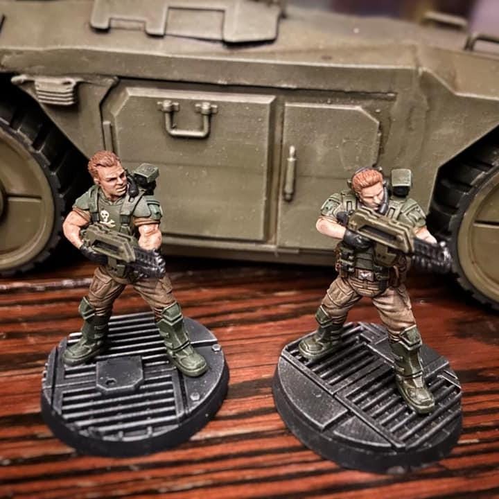 Alien vs Human Fire Team Alkasid: 32mm Papsikels Miniatures for Sci-Fi RPG & Tabletop Gaming