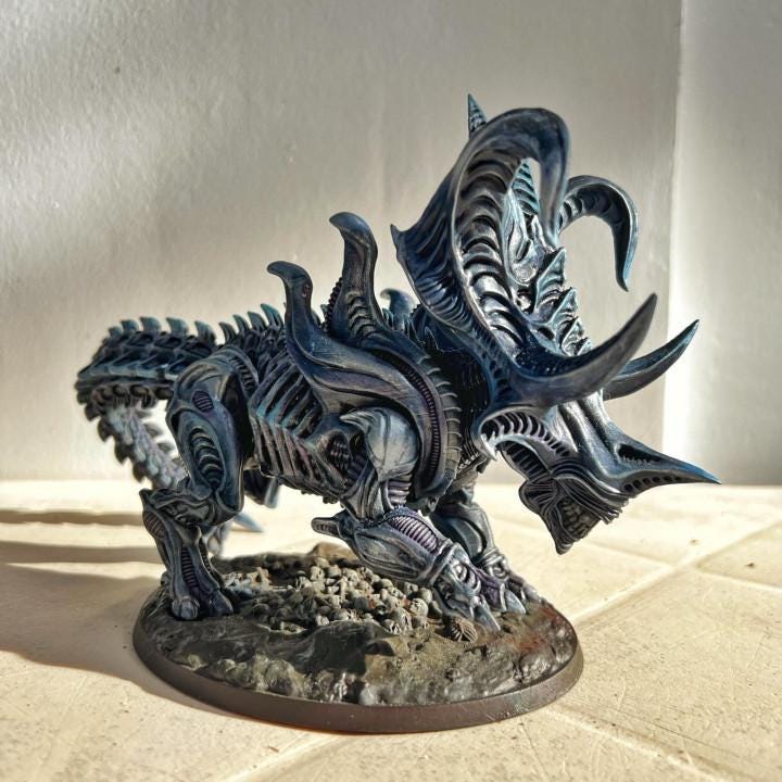 Xenowars Xeno Triceratops Resin Miniature - Papsikels Alien-Inspired Dinosaur for TTRPG Tabletop Gaming