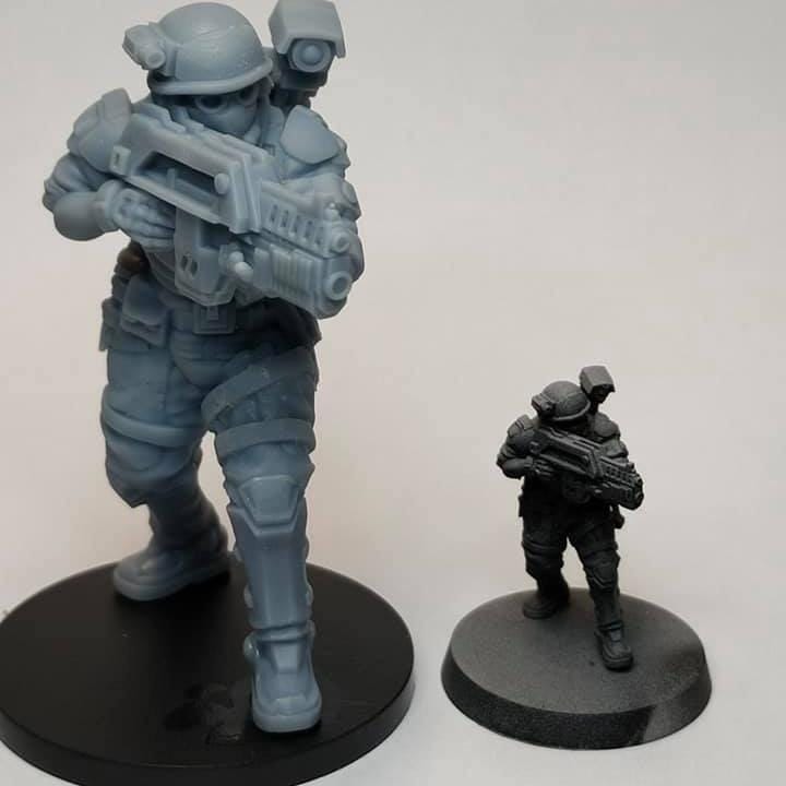 Female Colonist Marine Miniature: Pvt Kiki Yukito - 32mm Sci-Fi Alien Hunter Figure for Tabletop Gaming
