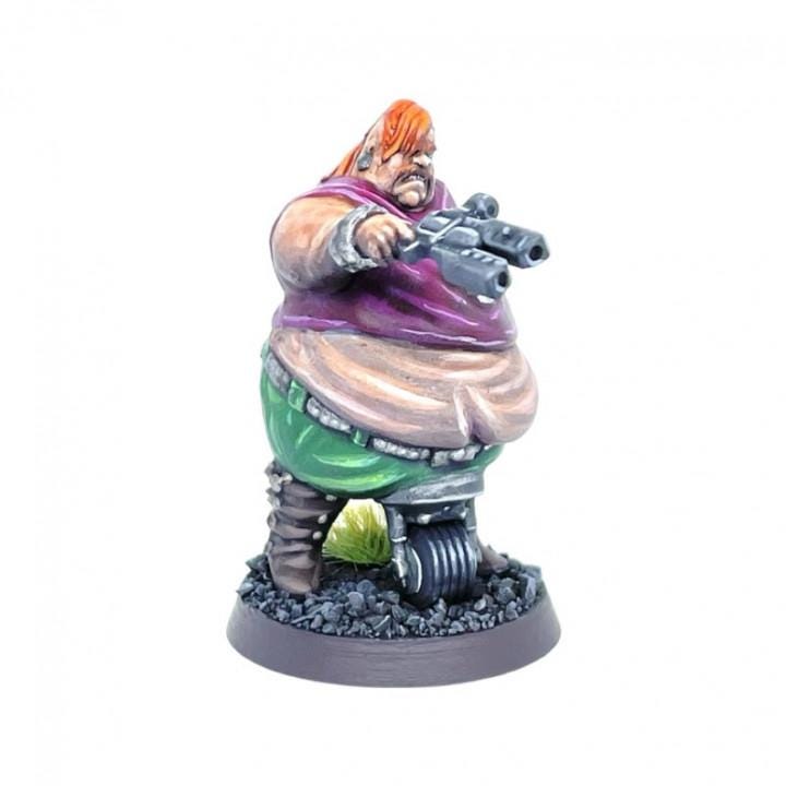 Cyberpunk Batchoy Gang Member Sam Milky - 32mm Papsikels RPG Miniature for Tabletop Gaming