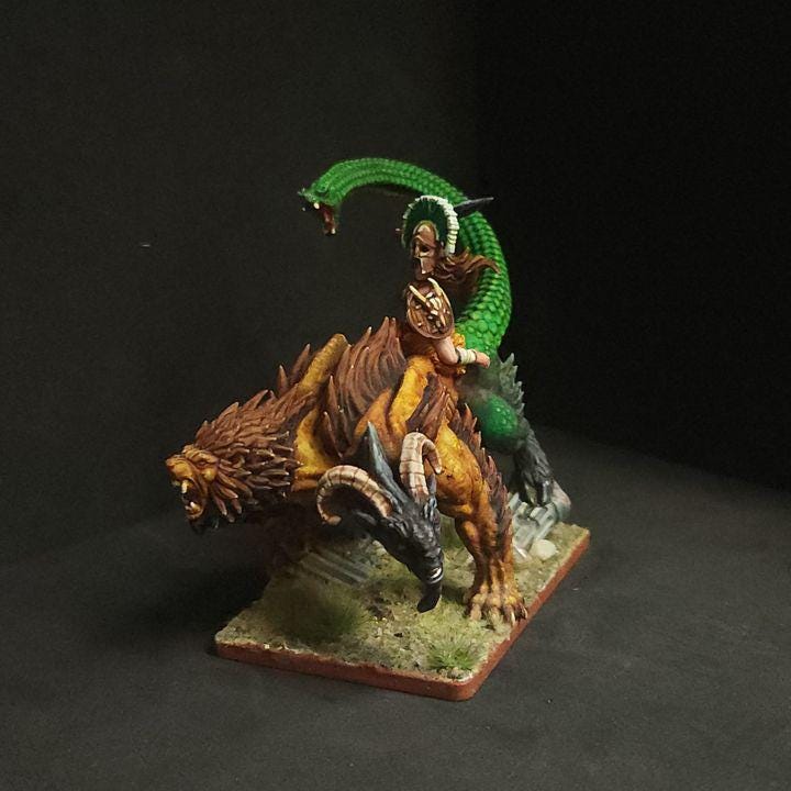Bolg Magnus Chimera: Bronzeclad Greatgoblin Miniature for D&D, Pathfinder, and TTRPG Campaigns