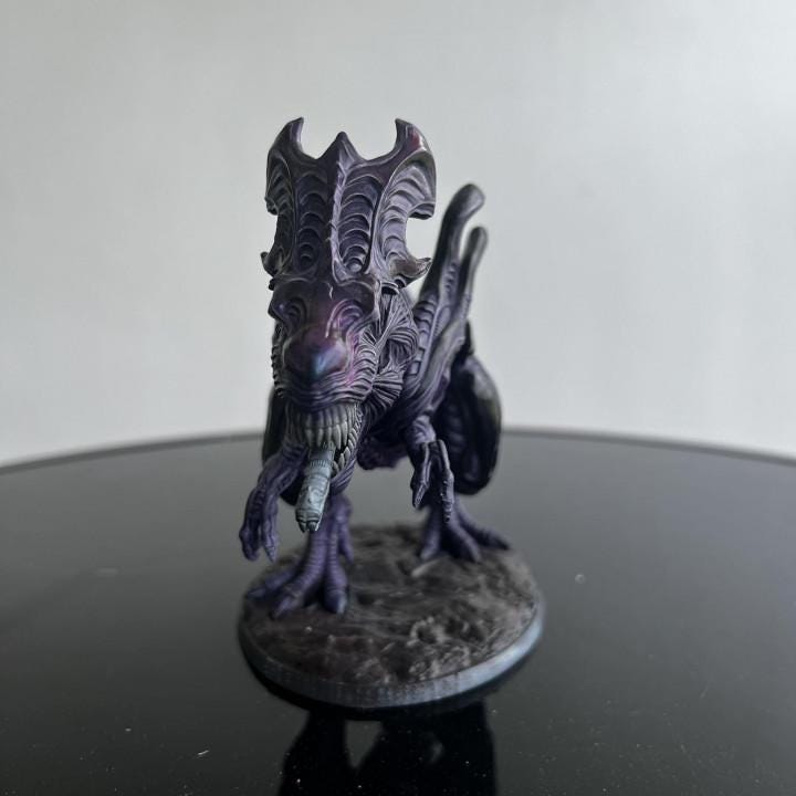 Xeno T-Rex Army: Xenosaur Tyranno Beastmaster Riders - 32mm Resin Tabletop Miniature for OPR