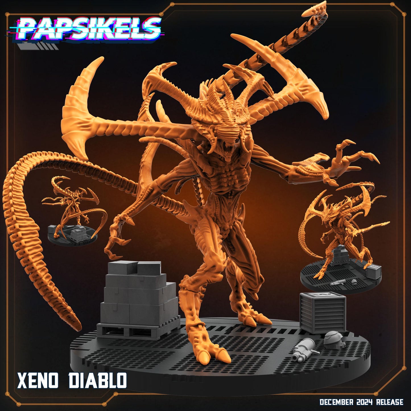 Xenomorph Diablo Resin Miniature: Papsikels Exclusive Alien Queen for TTRPG and RPG Tabletop Gaming