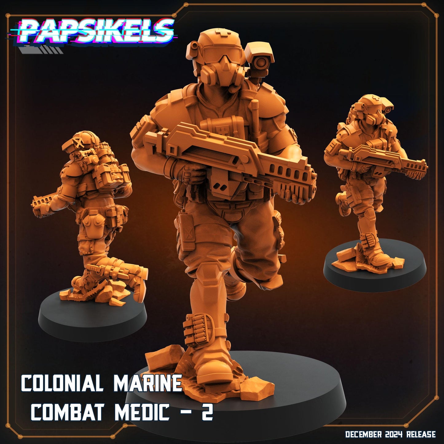 Aliens Vs Humans - Space Dead - Colonial Marines Combat Medic Killteam, Papsikels, 32mm Mini