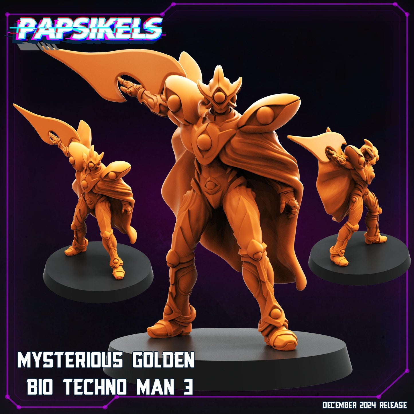Cyberpunk, Mysterious Golden Bio Techno Man (Guyver), Papsikels, 32mm Mini