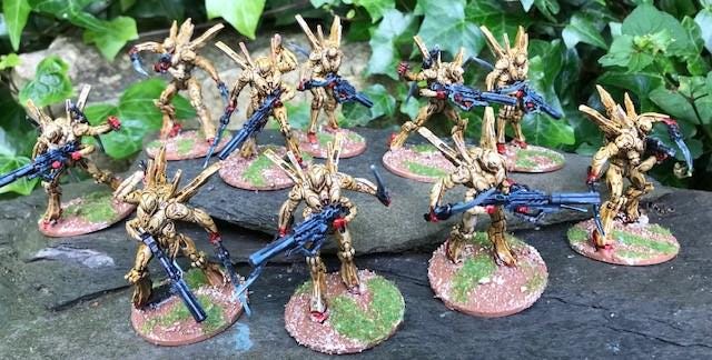 Cyberpunk Waspan Organic Cyborg Trooper Squad Miniature - Sculpted by Papsikels for Wargaming & TTRPG