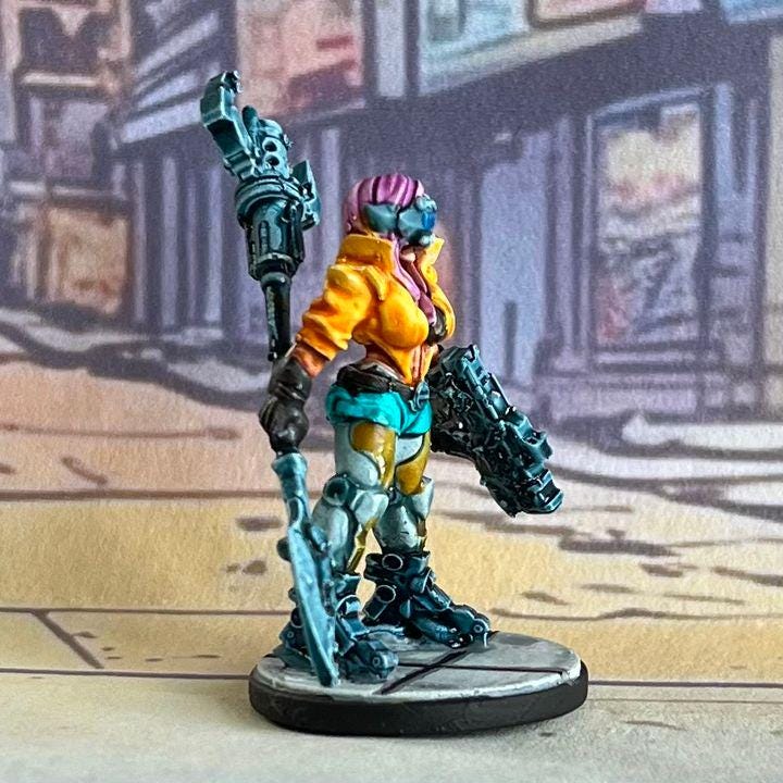 Battle Gynoid Miniature: 32mm Resin Fantasy Figure for Tabletop RPG, Sci-Fi Gaming & Collectibles