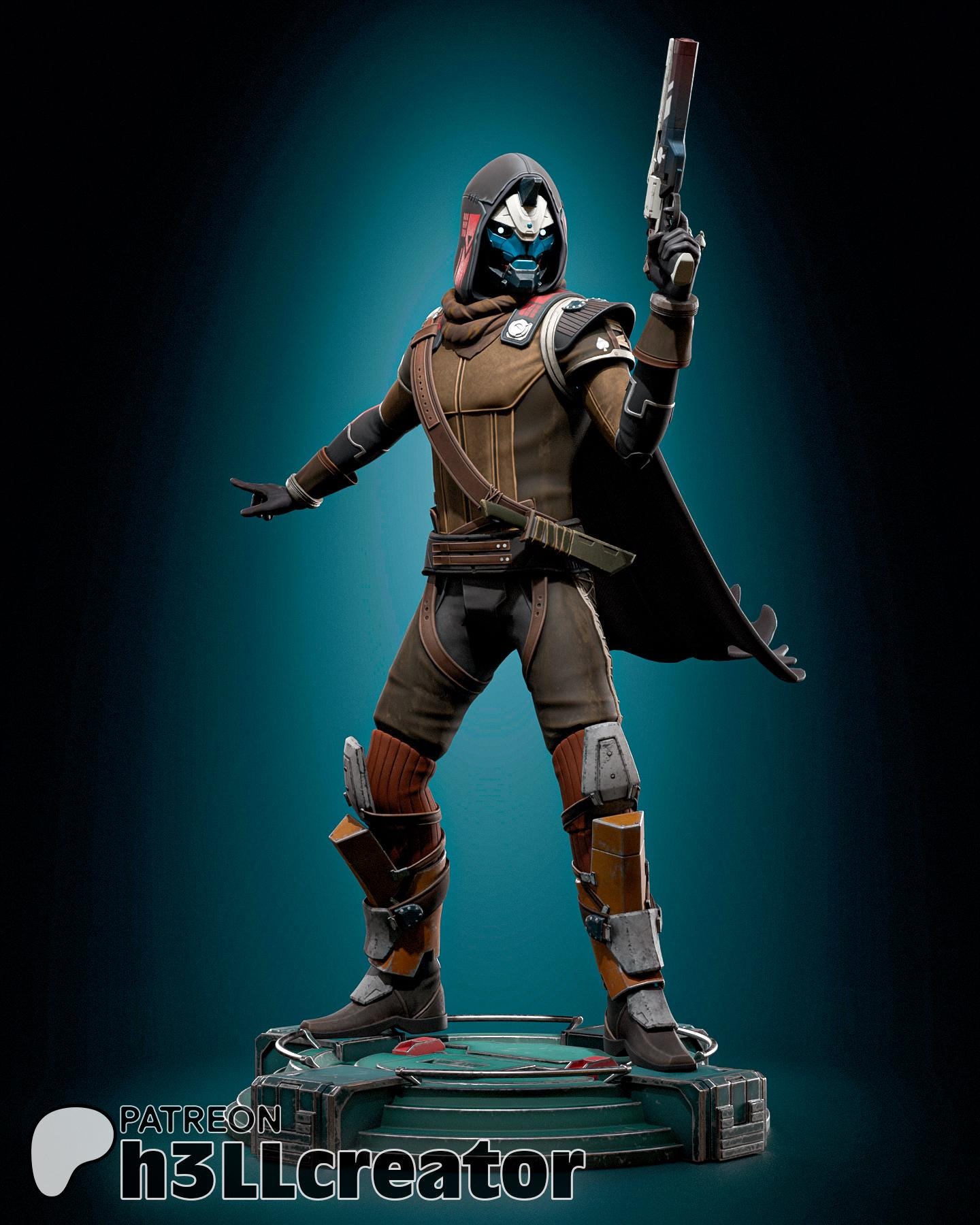 Cayde 6 from Destiny 2 (fan art) | Full Model or Bust | Miniature scale 1:12 | h3LL Creator | DIY Model Kit