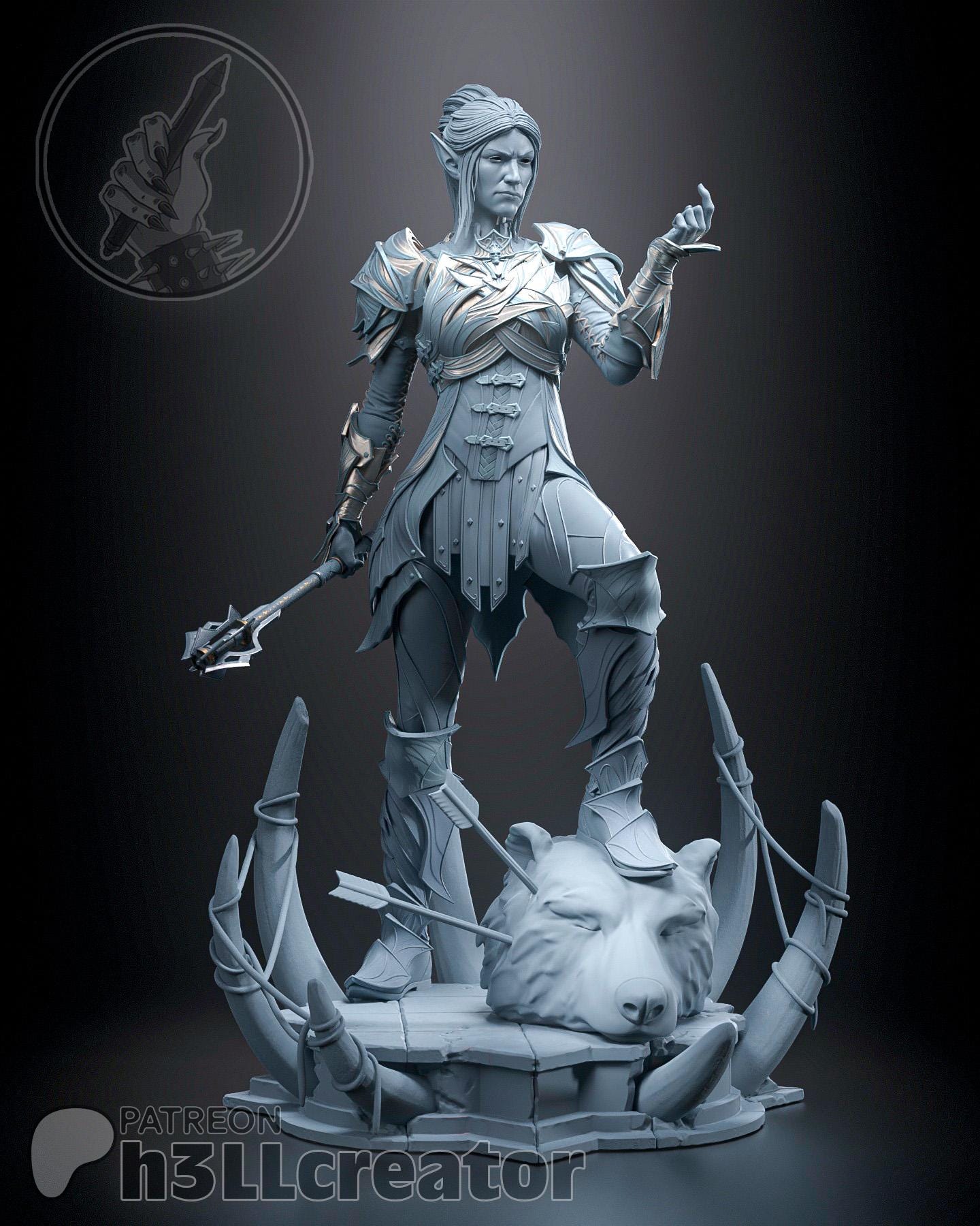 Minthara from Baldur's Gate 3 (fan art) | Full Model or Bust | Miniature scale 1:12 | h3LL Creator | DIY Model Kit