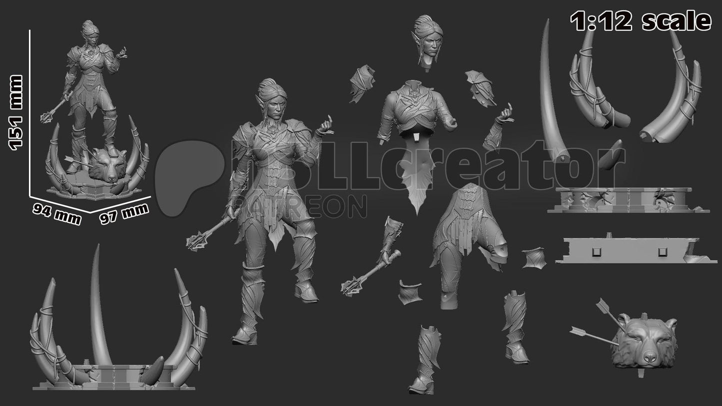 Minthara from Baldur's Gate 3 (fan art) | Full Model or Bust | Miniature scale 1:12 | h3LL Creator | DIY Model Kit
