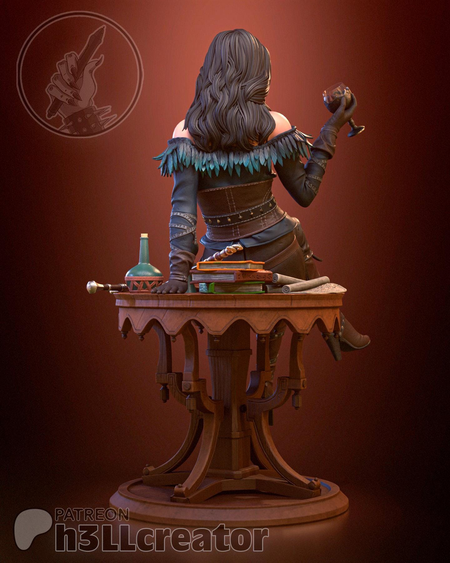 Yennifer from The Witcher (fan art) | Full Model | Miniature scale 1:12 | h3LL Creator | DIY Model Kit