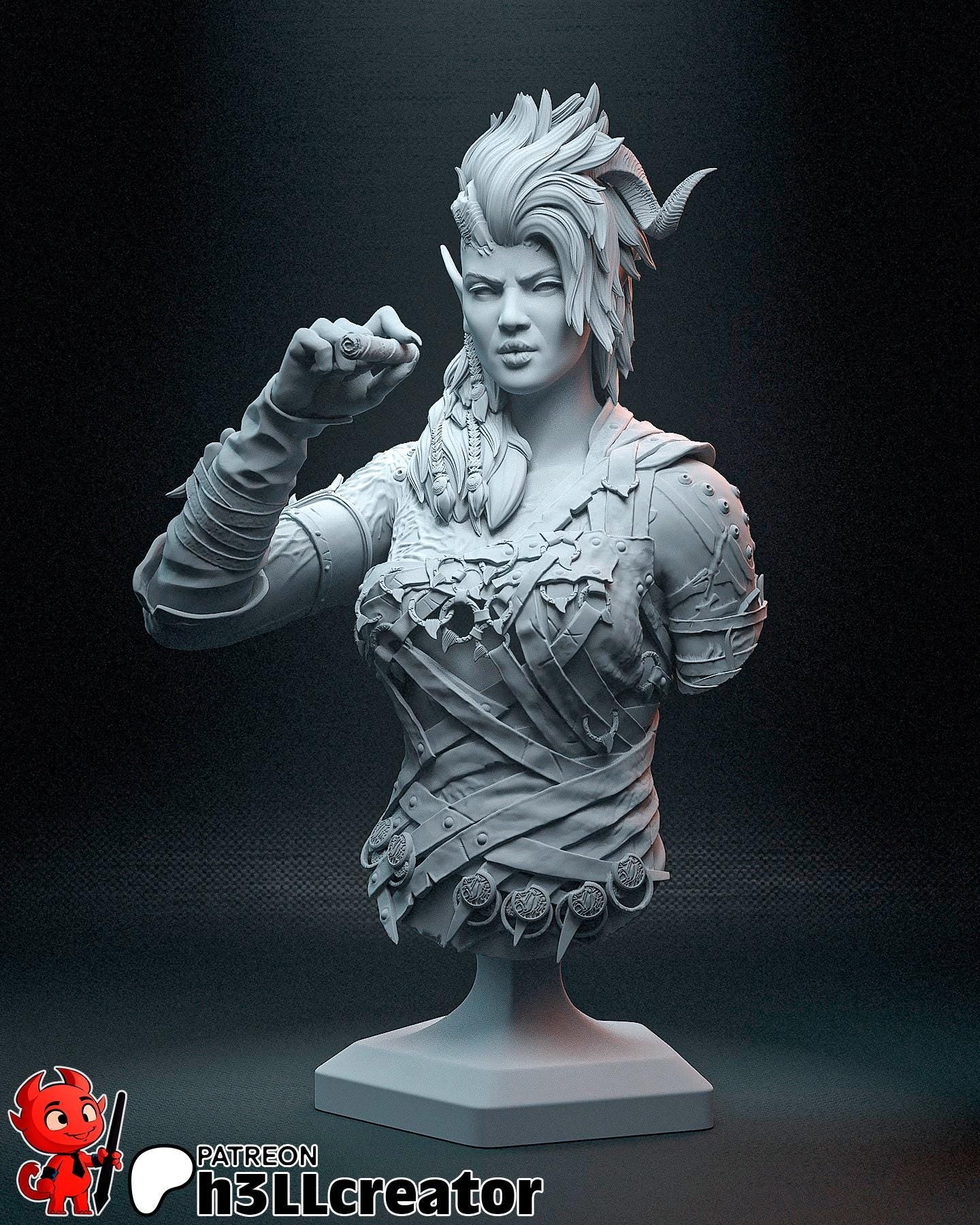 Karlach from Baldur's Gate 3 (fan art) | Full Model or Bust | Miniature scale 1:12 | h3LL Creator | DIY Model Kit