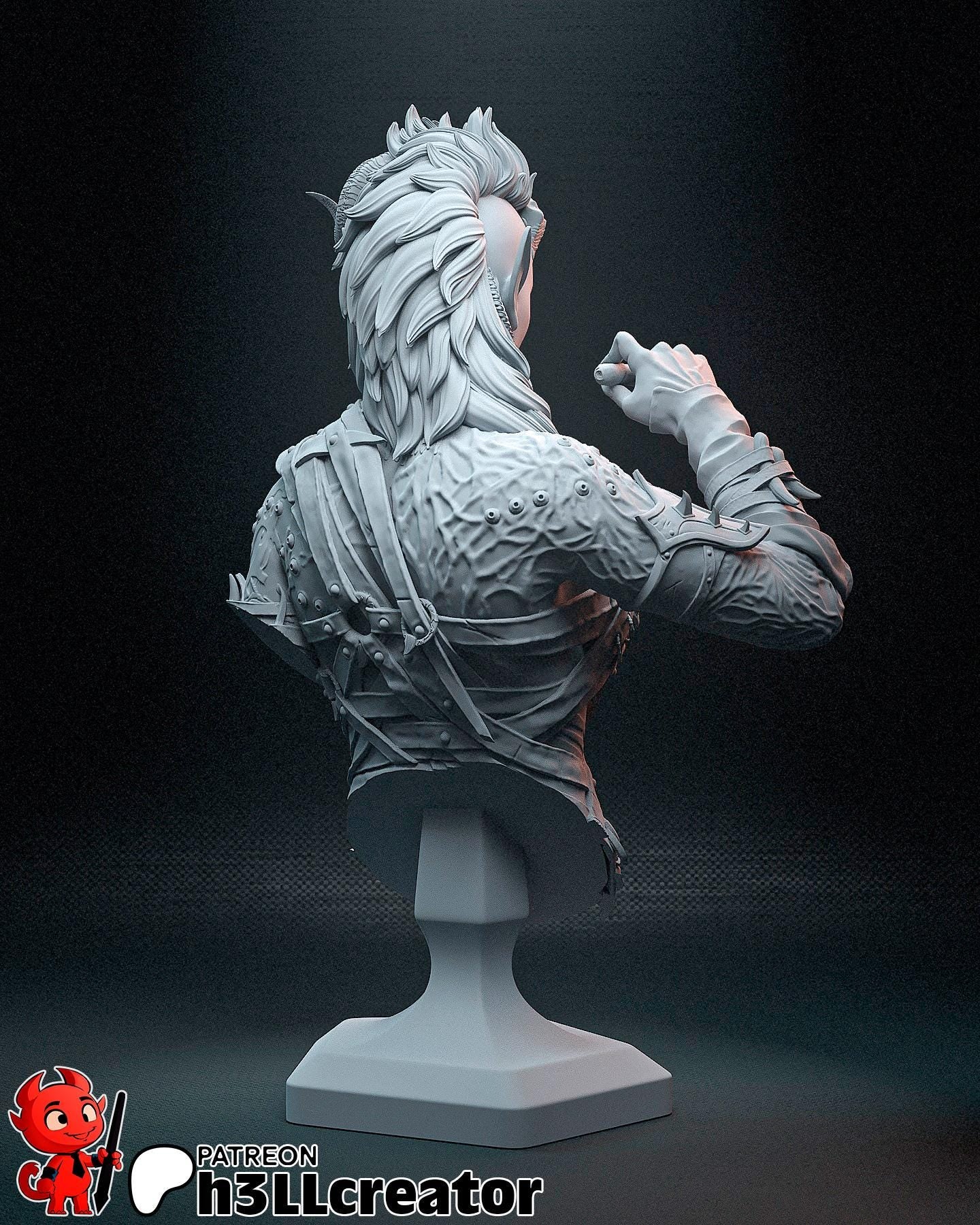 Karlach from Baldur's Gate 3 (fan art) | Full Model or Bust | Miniature scale 1:12 | h3LL Creator | DIY Model Kit
