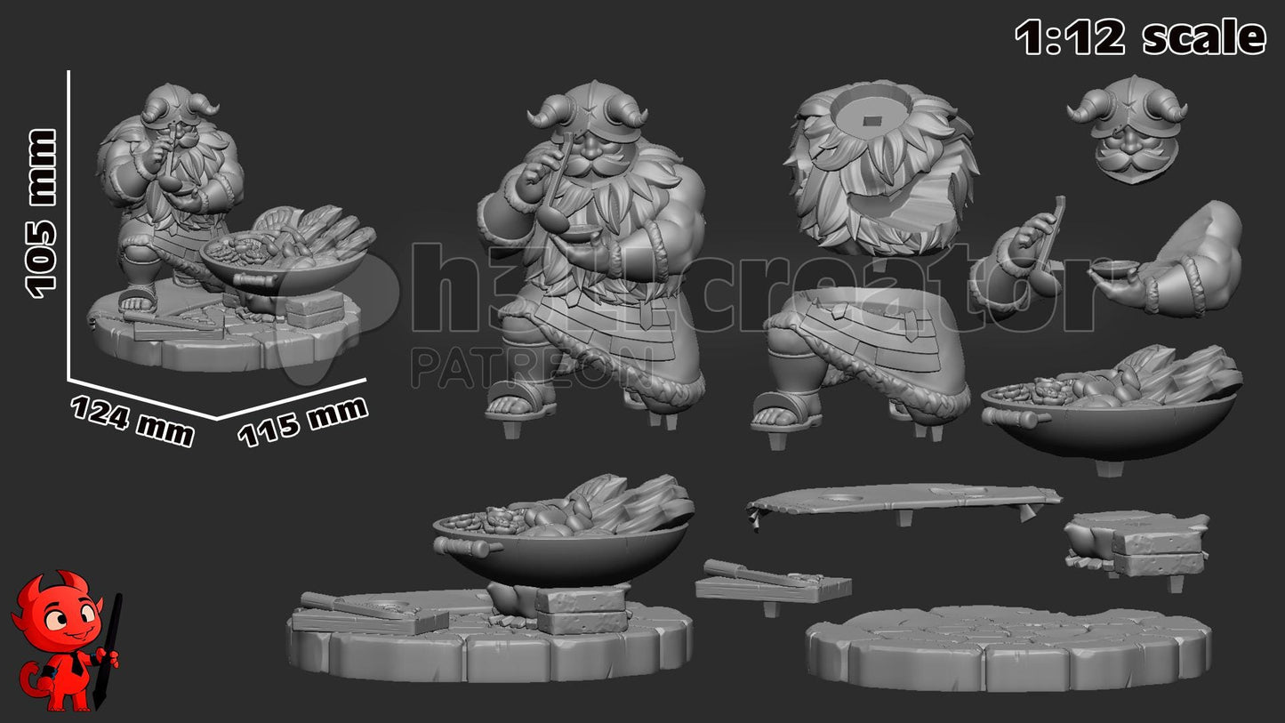 Senshi from Delicious in Dungeon (fan art) Model or Controller Stand | Miniature scale 1:12 | h3LL Creator | DIY Model Kit