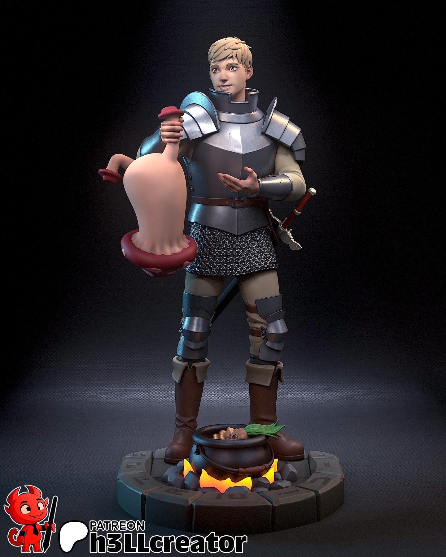 Laios from Delicious in Dungeon (fan art) | Full Model or Bust | Miniature scale 1:12 | h3LL Creator | DIY Model Kit